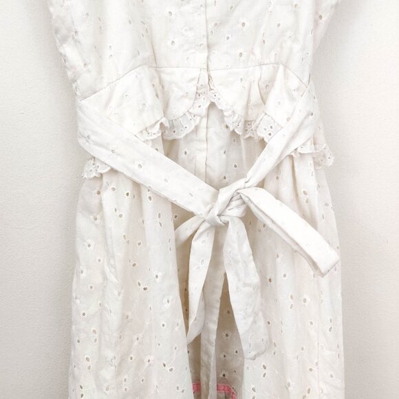 Candi Jones White Lace Shoulder Tie Peplum Midi Sundress XS - Picture 5 of 9